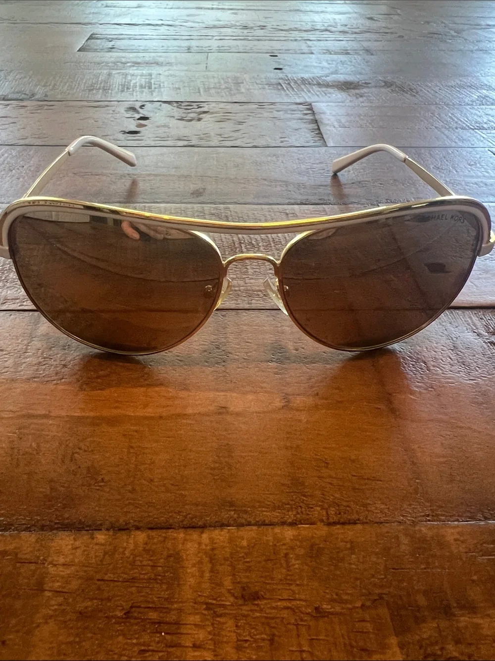 Michael Kors Vivianna Gold Frame Gold/Brown Lens Pilot Sunglasses